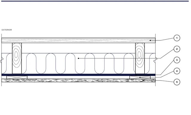 CAD detail ISO-POD-05: Attic roof structure — internal insulation