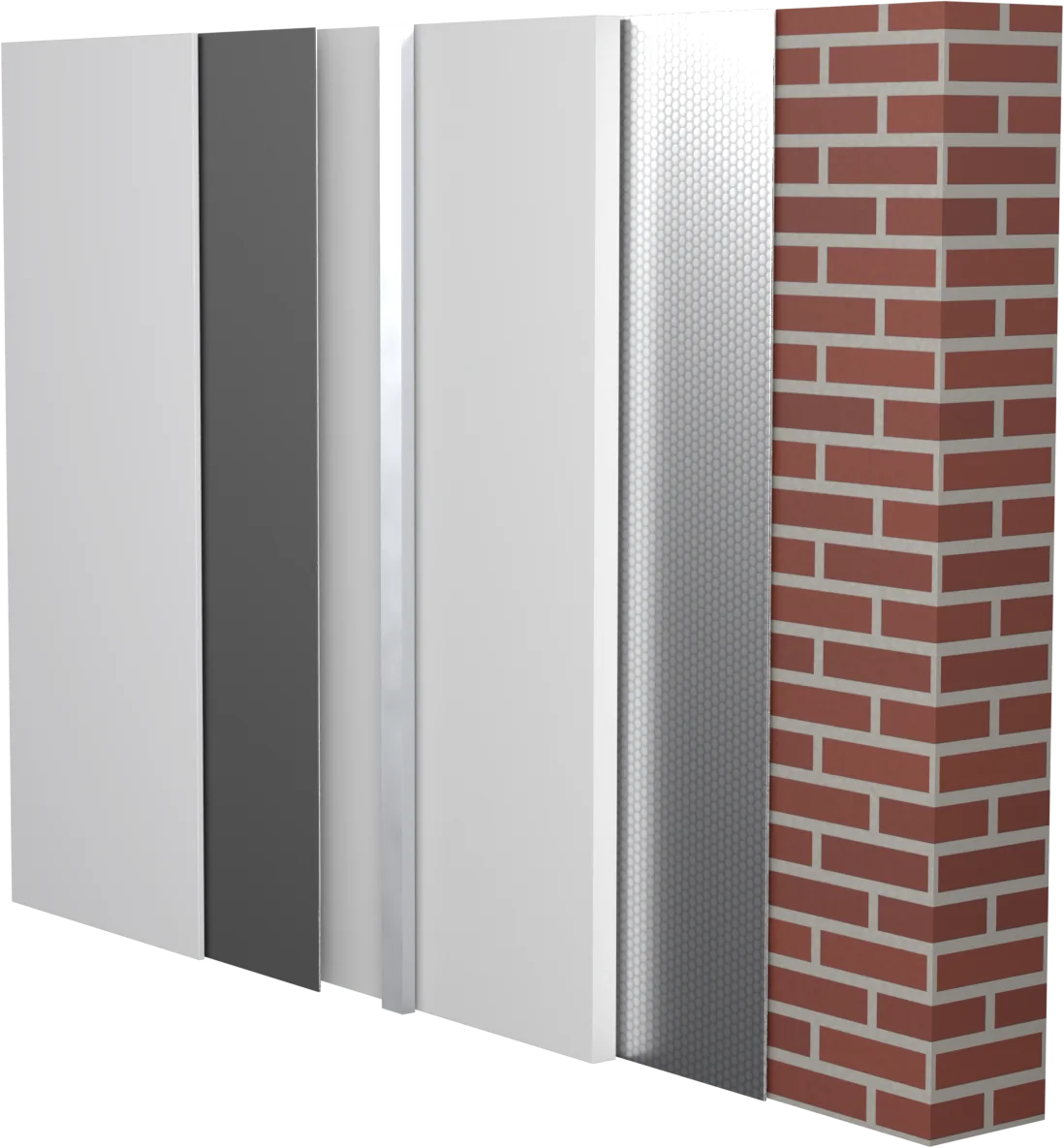 3D rendering: brick or concrete, internally