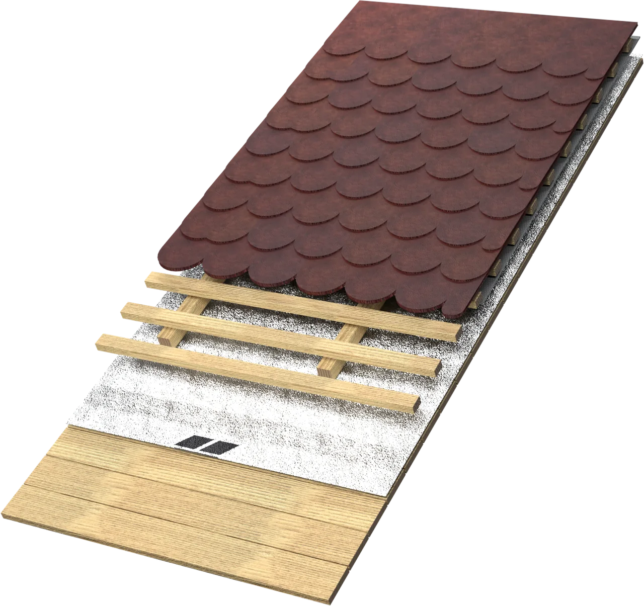 3D rendering: under the roof covering