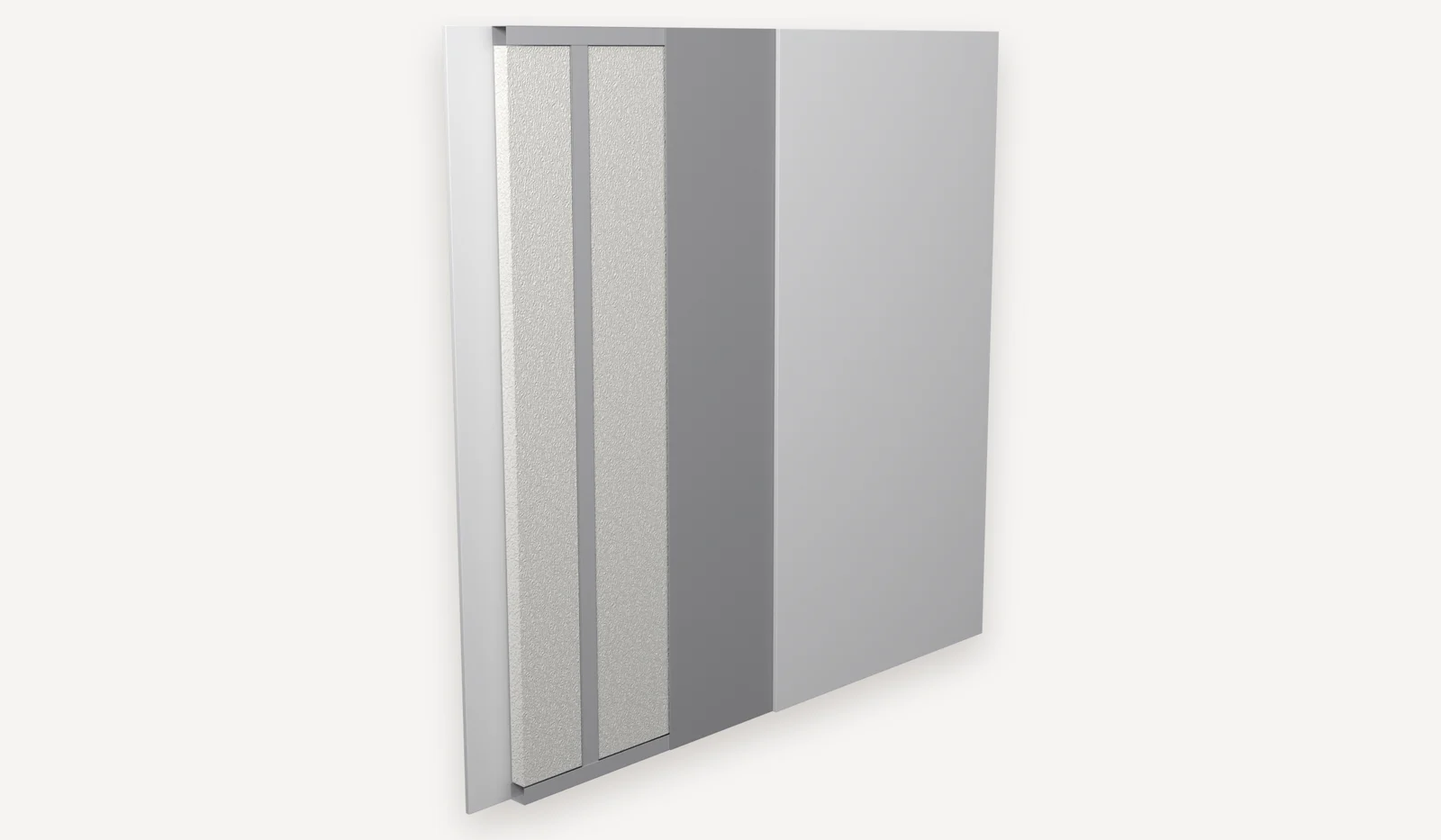 Installation on metal profiles, step 6: plasterboard on the other face