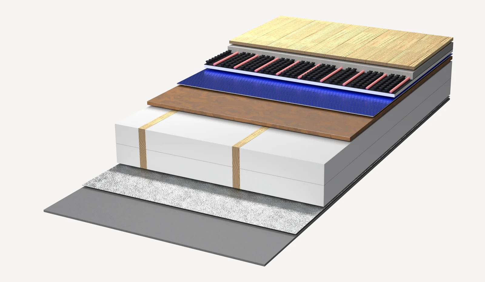 Technical drawing: insulating the floor over a crawl space