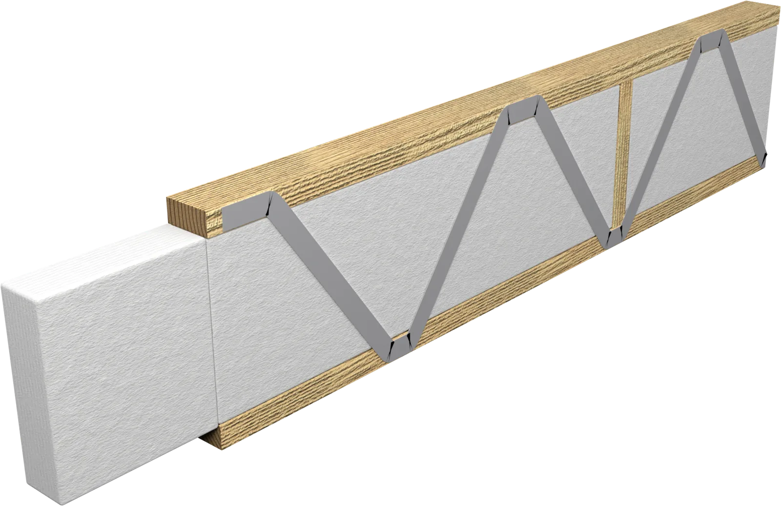 Posi Joist PS16 beam with the Wolle boards between the flanges