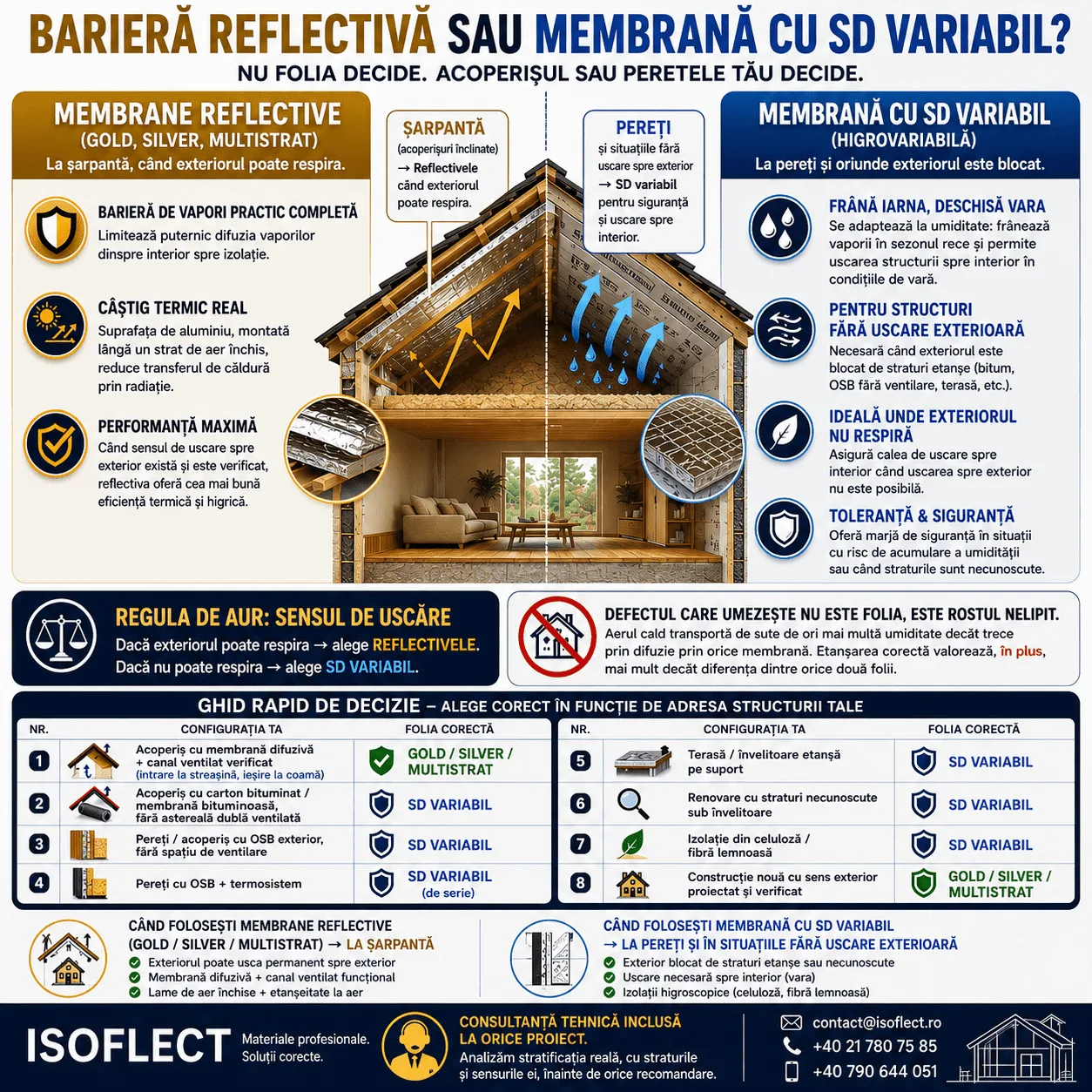 Where do you use the Gold. Silver or Multistrat membranes, and where those with variable SD?